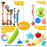 Aipper Dog Toys MultiPack for Fun and Teeth Cleaning, Puppy Chew Toys Pack with Squeak Plush Toy,Squeaky Toy Balls,Tug of War and Rope Toys for Puppy to Small Dogs