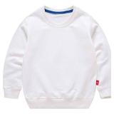 HAXICO Unisex Kids Solid Cotton Pullover Sweatshirt Toddler Baby Boys Crewneck Long Sleeve Sweatshirt Tops Blouse White, 100, 3T