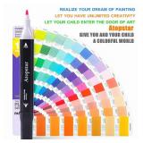 ATOPSTAR 168 Colors Alcohol Markers Artist Drawing Dual Tip Marker Pen for Adult Coloring Painting Supplies Perfect for Kids Boys Girls Students Adult(168 Black Shell)