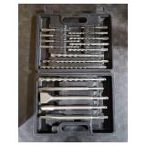 COMOWARE Rotary Hammer Drill Bits Set & Chisels- SDS Plus Concrete Masonry Hole Tool 17pcs with Storage Case