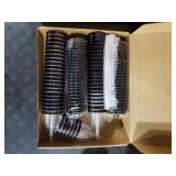 Jingmore Multi Pcs Plastic Wine Glasses Disposable 6 oz Rimmed Wine Cups with Stem Clear Toasting Glasses for Cocktail Champagne Parties Wedding Graduation Birthday Bachelor Party (Black)