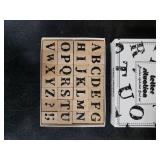 28-Piece Wooden Alphabet Stamps Set, 1 Inch Rubber Stamps, Retro Capital Letter Stamps Seal Series for Crafting, DIY Projects, Card Making, Scrapbook (Letter Stamps)