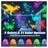 PIKOY Dinosaur Toys for Kids 3-5 Night Light Projector Dinosaur Eggs Boys Christmas Gifts | 15 Sounds & 3D Films | 31Colors & Remote Control | Toddler Boy Toys, Boys Room Decor, Boy Gifts