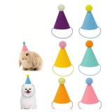 Muccibi 4pcs mini party hats for stuffed animals,birthday party hats (Birthday Decorations for Dolls Dog Cat Rabbit Puppies Assorted Animal)