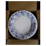 Charmount Blue Flower Printed Paper Plates - Bulk 8.5 Inch, 150pcs, Soak & Cut Proof for Parties & Daily Use