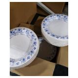 Charmount Blue Flower Printed Paper Plates - Bulk 8.5 Inch, 150pcs, Soak & Cut Proof for Parties & Daily Use