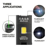 KLEIN TOOLS 56074 EDC Pocket Flashlight with Green Laser, Three Brightness Modes up to 1000 Lumens with Turbo Mode, Built-in Floodlight