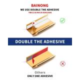 BaiNong 5 Pack 3 inch self Adhesive Cabinet pulls Adhesive Cabinet Handles Gold Stick on Handles for Finger pulls for cabinets Drawer pulls Concealed Seam Flat Edge