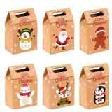 JOICEE Christmas Kraft Paper Gift Boxes Multipcs Xmas Goodies Treat Candy Bags Boxes for Christmas Party Favor