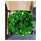 Leyndo 1 Pcs 5 ft Collapsible Artificial Christmas Tree with LED Light Pre Lit Green Sequined Pop Up Tinsel Pencil Skinny Xmas Tree for Indoor Home Fireplace Decoration