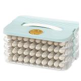 Varku 4-Tier Stackable Food Storage Container with Handle, Transparent Bento-Style Organizer for Kitchen & Refrigerator Ideal for Dumplings, Fruits, Snacks & Small Portions