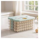 Varku 4-Tier Stackable Food Storage Container with Handle, Transparent Bento-Style Organizer for Kitchen & Refrigerator Ideal for Dumplings, Fruits, Snacks & Small Portions