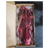 Suncalla 6 Pcs Christmas Artificial Velvet Glitter Magnolia Leaf Glittered Spray Picks 20 Fake Floral Leaf Branches Xmas Decoration for Christmas Tree DIY Crafts Gift Home Garden Decor(Burgundy)