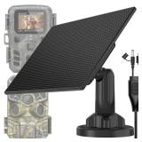 Trail Camera Solar Panel, Built-in 5000mAh Rechargeable Battery Solar Panel for Trail Camera, IP66 Waterproof Solar Charger Kit Hunting Accessory Solar for Trail Cameras - Output Type C/5V DC/6V