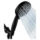 Matt Black Shower Head with Handheld Spray High Pressure-Multifunction Strong Flow Rain Massage Showerhead with Extra long Hose and Adjustable Overhead Holder La Mejor Regaderas Modernas Para Ducha