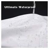 Titanker Fabric Shower Curtain Liner Washable, 72 x 78 Inches, White Shower Liner Fabric with 2 Magnets, Polyester Long Bathroom Shower Curtain Liner Waterproof Soft Lightweight, White