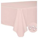 BYDOLL Table Cloth Pale Pink 54x54 Inch Tablecloth for 4 Foot Square Tables Outdoor Washable Wrinkle Free and Spillproof Polyester Tablecloth for Festival Camping Picnic Party Cover