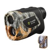 TIDEWE Hunting Rangefinder with Rechargeable Battery, 700Y Camo Laser Range Finder 6X Magnification, Distance/Angle/Speed/Scan Multi Functional Water-Resistant Rangefinder with Case