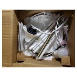 LALISU Floor Lamp, LED Standing Lamp 3 Way Dimmable Brightness Floor Lamp Rotary Switch Floor Lamps Modern Industrial Lamp with Shade, Tall Lamps for Living Room Bedroom Office Dining Room (White)