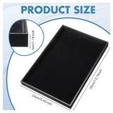 Quelay 4 Pcs Stackable Jewelry Tray Jewelry Organizer Tray Showcase Display Empty Plate Bracelet Ring Earring Organizer (Black)