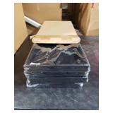 Quelay 4 Pcs Stackable Jewelry Tray Jewelry Organizer Tray Showcase Display Empty Plate Bracelet Ring Earring Organizer (Black)