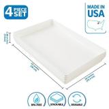 US Acrylic White Plastic Serving Trays (Set of 4) 15 x 10 | Large Unbreakable Reusable Rectangular Party Platters | Serve Appetizers, Fruit, Veggies, & Desserts | BPA-Free & Made in USA