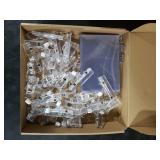 Epakh Multi Pieces Sign Clips Rotating Price Tag Clip Swivel Sign Holder for Handrails or Tubes with Pieces Hard Card Sleeves PVC Card Protector for Shelves Store Supermarket(Thumb Clip Style)