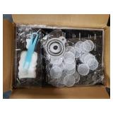 GPOVVIMX Bulk Pcs Glass Spice Jars with 408 Labels, 4oz Empty Seasoning Bottles Square Containers with Black Metal Caps - Shaker Lids, Funnel, Brush and Marker Included