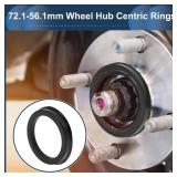 INFINAUTO 72.1mm to 56.1mm Car Wheel Hub Centric Rings Black Polycarbonate Wheels Center Shaft Shock Absorbing Hubrings 4 Pcs