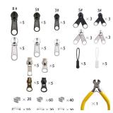 Meikeer 252-Piece Zipper Repair Kit with Replacement Zippers and Pulls, Universal Tools for Luggage, Bags, Jackets, and Outdoor Gear