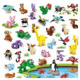 INSOON 30 Packs Animal Party Favors for Kids, 810 PCS Mini Animal Building Block Toy Set for Goodie Bag Fillers Classroom Prizes Easter Birthday Children