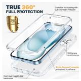 Diaclara Designed for iPhone 15 Case, Full Body Rugged Case with Built-in Touch Sensitive Anti-Scratch Screen Protector, with Camera Lens Protector for iPhone 15 6.1 (Clear Glitter)