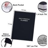 Daily & Monthly Planner for 2026 or Anytime - ADHD Planner Two Pages Per Day, Daily Planner Undated to Increase Focus, Eliminate Overwhelm, Achieve Your Biggest Goals, 8.5