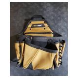 MELOTOUGH Contractor Pouch Electrician Tool Pouch Nail Screw Work Framer Tool Belt Pouch with Hammer Loop Clip on Utility Tool Organizer Pouch with Kickstand Back(Khaki)