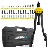 IMQUALI Rivet Nut Tool Rivet Nut Kit, 16 Rivnut Tool Kit with 14 Metric & SAE Mandrels Rivet Nut Assortment Kit with 140 Rivet Nuts, Hand Riveters Nutsert Tool Kit with Durable Blow Molded Case
