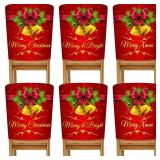 Buryeah 6 Pcs Christmas Chair Back Covers 6 Styles Removable Washable Stretch Dining Room Slip Covers Parson Chair Protector for Christmas Decorations Home Party 23.6