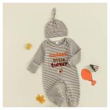 Thanksgiving Baby Boy Girl Outfit Turkey Pumpkin Long Sleeve Onesie Romper Jumpsuit Halloween Clothes Girl Boy (cutest turkey,12-18 Months)