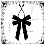 36 Pcs 20 Inches Christmas Garland Ties with Large Velvet Bows Decorative Reusable Twist Tie Bows for Banister Christmas Indoor Outdoor Holiday Wreath Decorations(Black)