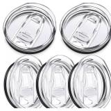 20 oz Skinny Replacement Lids Tumbler Replacement Lids Plastic Splash Resistant Covers Spill Proof Skinny Cup Covers for Mouth Cooler Cup (Clear, 5 Pack)