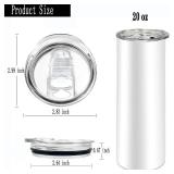 20 oz Skinny Replacement Lids Tumbler Replacement Lids Plastic Splash Resistant Covers Spill Proof Skinny Cup Covers for Mouth Cooler Cup (Clear, 5 Pack)