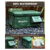 Heated Cat House for Outside, Waterproof Awning & Escape Door Heated Cat Houses for Indoor/Outdoor Cats in Winter, Elevated & Insulated Outdoor Cat Shelter for Feral Cat(Green, 16.5x12.6x12.6)