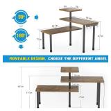 JayRex Countertop Organizer Organization, 3 Tier Moveable Corner Shelf Organizer for Kitchen, Bathroom, Spice Rack, Coffee Area, Over Sink, Dresser Table (Rustic Brown)