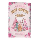 Joyline Vintage Pink Christmas Decor Gifts Rustic Hot Cocoa Cookies Bar Gingerbread Tin Sign for Home Farmhouse Kicthen Cafe Bar Wall Decor 8 x 12 inches (3237)