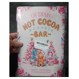 Joyline Vintage Pink Christmas Decor Gifts Rustic Hot Cocoa Cookies Bar Gingerbread Tin Sign for Home Farmhouse Kicthen Cafe Bar Wall Decor 8 x 12 inches (3237)