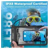 [Up to 10] Large Waterproof Phone Pouch Bag - 2 Pack IPX8 Waterproof Phone Case for iPhone 17 16 15 Pro Max Galaxy S25 S24 Ultra, Touchscreen & Underwater Photography, Beach Cruise Travel Essentials