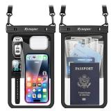 [Up to 10] Large Waterproof Phone Pouch Bag - 2 Pack IPX8 Waterproof Phone Case for iPhone 17 16 15 Pro Max Galaxy S25 S24 Ultra, Touchscreen & Underwater Photography, Beach Cruise Travel Essentials