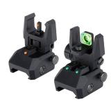 ohhunt Fiber Optic Sights Foldable Flip Up Sights Back up Sight Polymer Fiber A15 (Black 3)