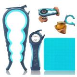 Latest Jar Opener and 5 in 1 Bottle Opener with Rubber Jar gripper Pad Ideal for Seniors with arthritis Weak Hands and Low Strength