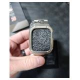 MioHHR Stainless Steel Band and Case Compatible with Apple Watch Band 44mm 42mm (Series 3/2/1), Men Metal Protective Bumper Cover for iWatch Series 6/5/4/3/2/1/SE/SE2/SE3, Titanium Color