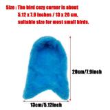Corner Fleece Bird Blanket Cozy Bird Bed Warmer Parrot House Cage Snuggle Hut Bed Hanging Hammock Toy for Parakeet Cockatiel Conure Pigeon Lovebirds Small Animals Shelter Plush Bedding(Blue/M)